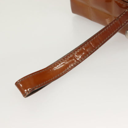 Chanel Rubiks Cube Wristlet Quilted Patent, BROWN, PATENT_LEATHER, Clutche & pouche