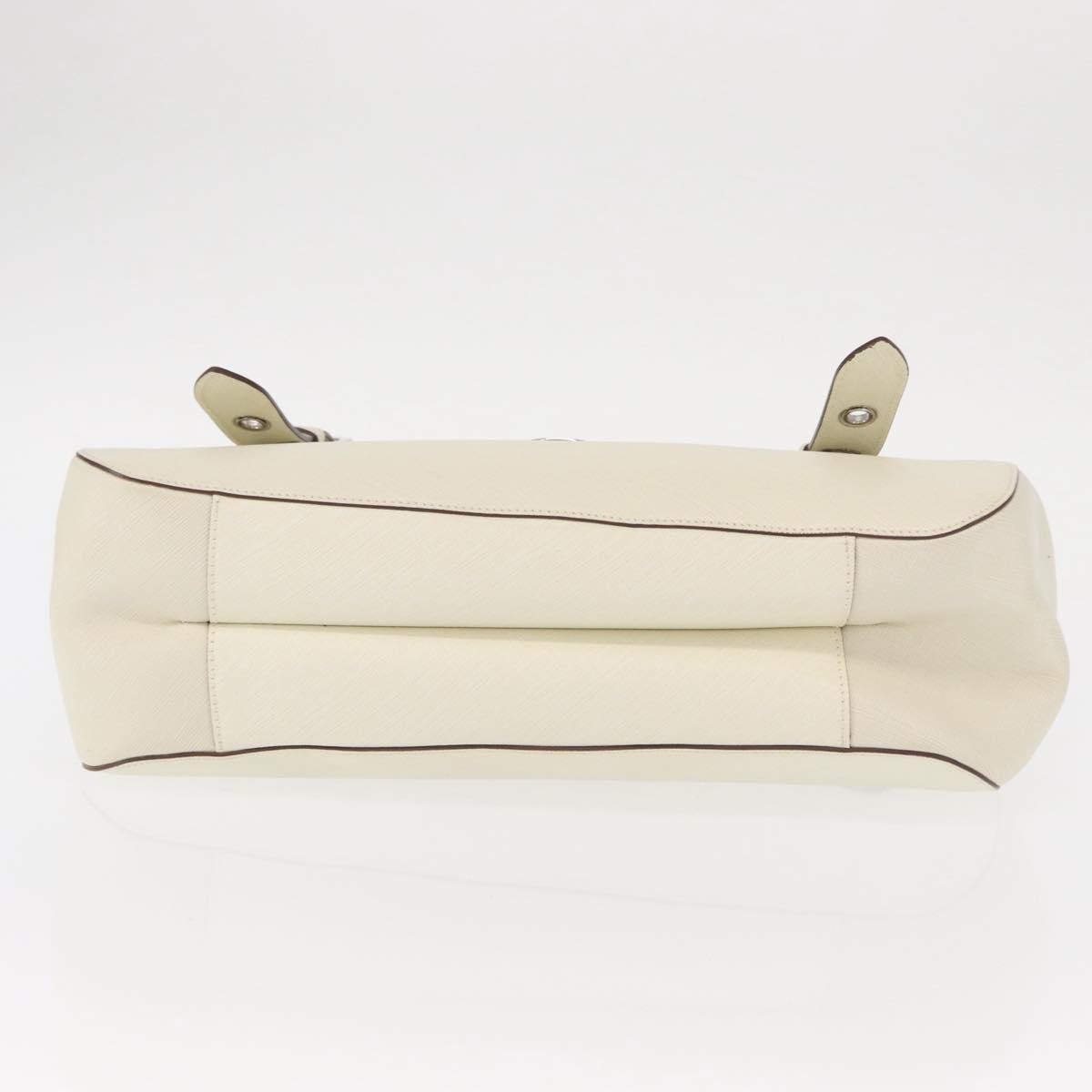 Salvatore Ferragamo Gancini Shoulder Bag Leather, WHITE, LEATHER, Shoulder bag