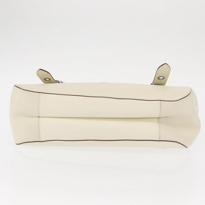Salvatore Ferragamo Gancini Shoulder Bag Leather, WHITE, LEATHER, Shoulder bag