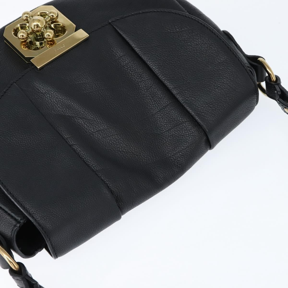 Chloe Elsie Crossbody Bag Leather, BLACK, LEATHER, Shoulder bag