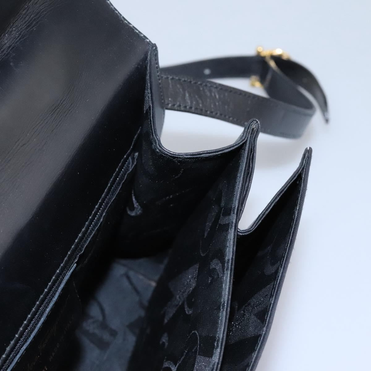 Salvatore Ferragamo Gancini Convertible Top Handle Bag Leather, BLACK, LEATHER, Handbag