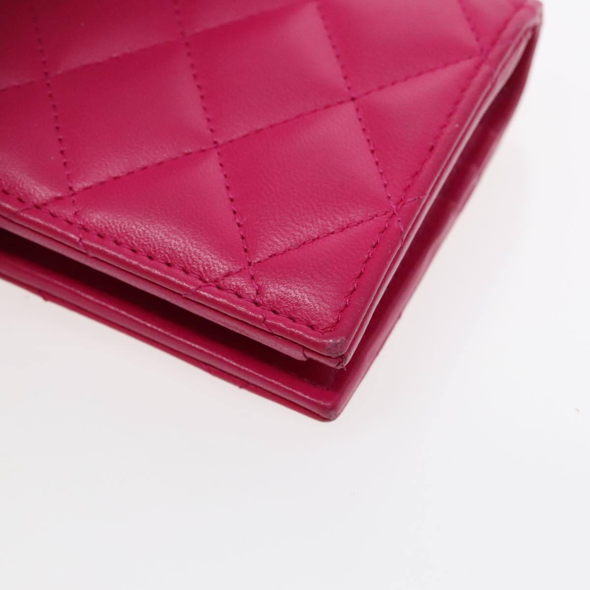 Chanel Textured CC Bifold Wallet Quilted Caviar, PINK, LEATHER, Wallets