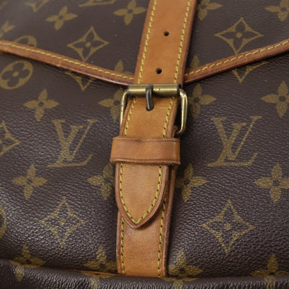 Louis Vuitton Saumur Handbag Monogram Canvas, BROWN, CANVAS, Shoulder bag