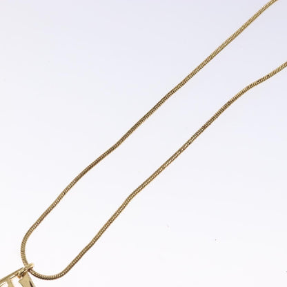 Christian Dior D logo Pendant Necklace Metal, GOLD, METAL, Necklace