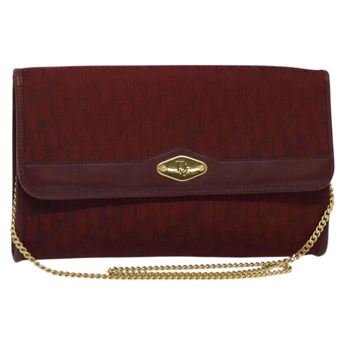 Christian Dior Vintage Trotteur Chain shoulder bag Canvas, RED, CANVAS, Shoulder bag