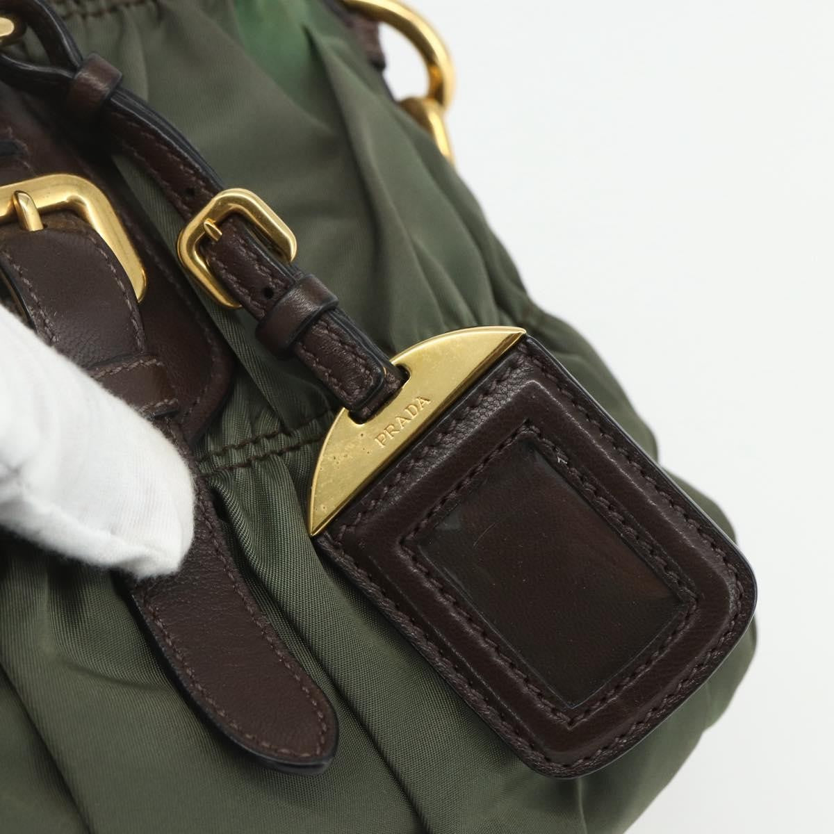 Prada Gaufre Convertible Satchel Tessuto, KHAKI, NYLON, Handbag