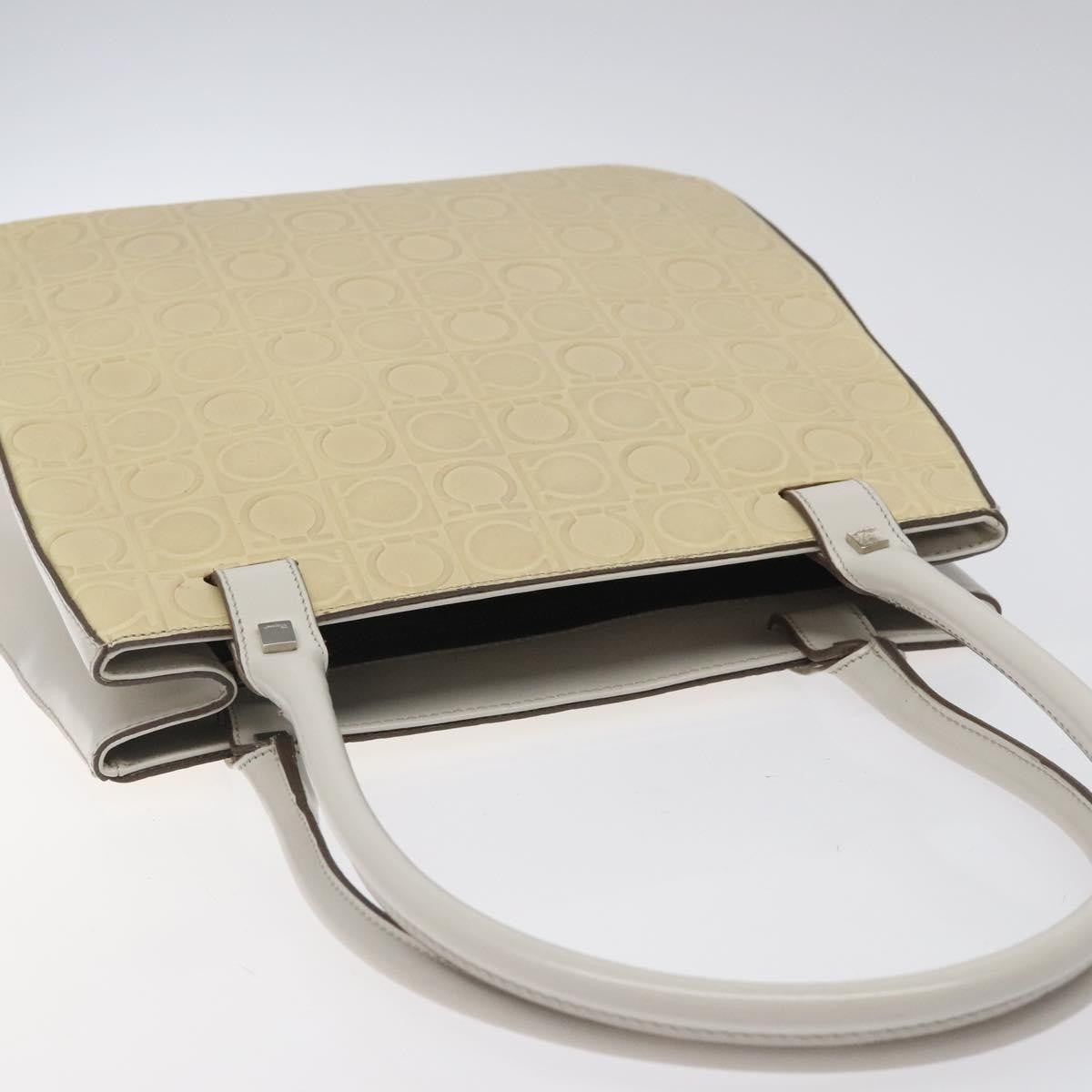 Salvatore Ferragamo Gancini Shoulder Bag Leather, BEIGE, LEATHER, Shoulder bag