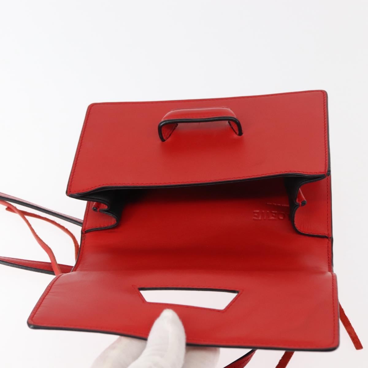 Loewe Barcelona Shoulder Bag Leather, RED, LEATHER, Shoulder bag