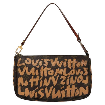 Louis Vuitton Pochette Accessoires Limited Edition Monogram Graffiti, ORANGE, CANVAS, Bag
