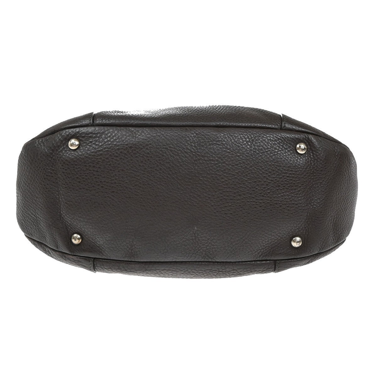 Salvatore Ferragamo Gancini handbag Leather, GRAY, LEATHER, Handbag