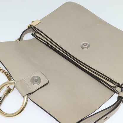 Chloe Faye Shoulder Bag Leather and Suede, BEIGE, LEATHER, Shoulder bag