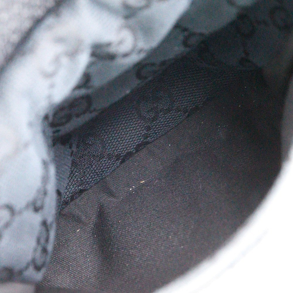 Gucci Vintage Double Belt Bag GG Canvas with Leather, BLACK, CANVAS, Shoulder bag