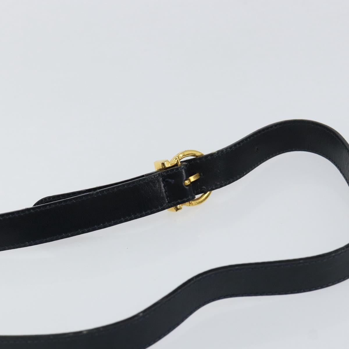 Salvatore Ferragamo Gancini Shoulder Bag Leather, NAVY, LEATHER, Shoulder bag