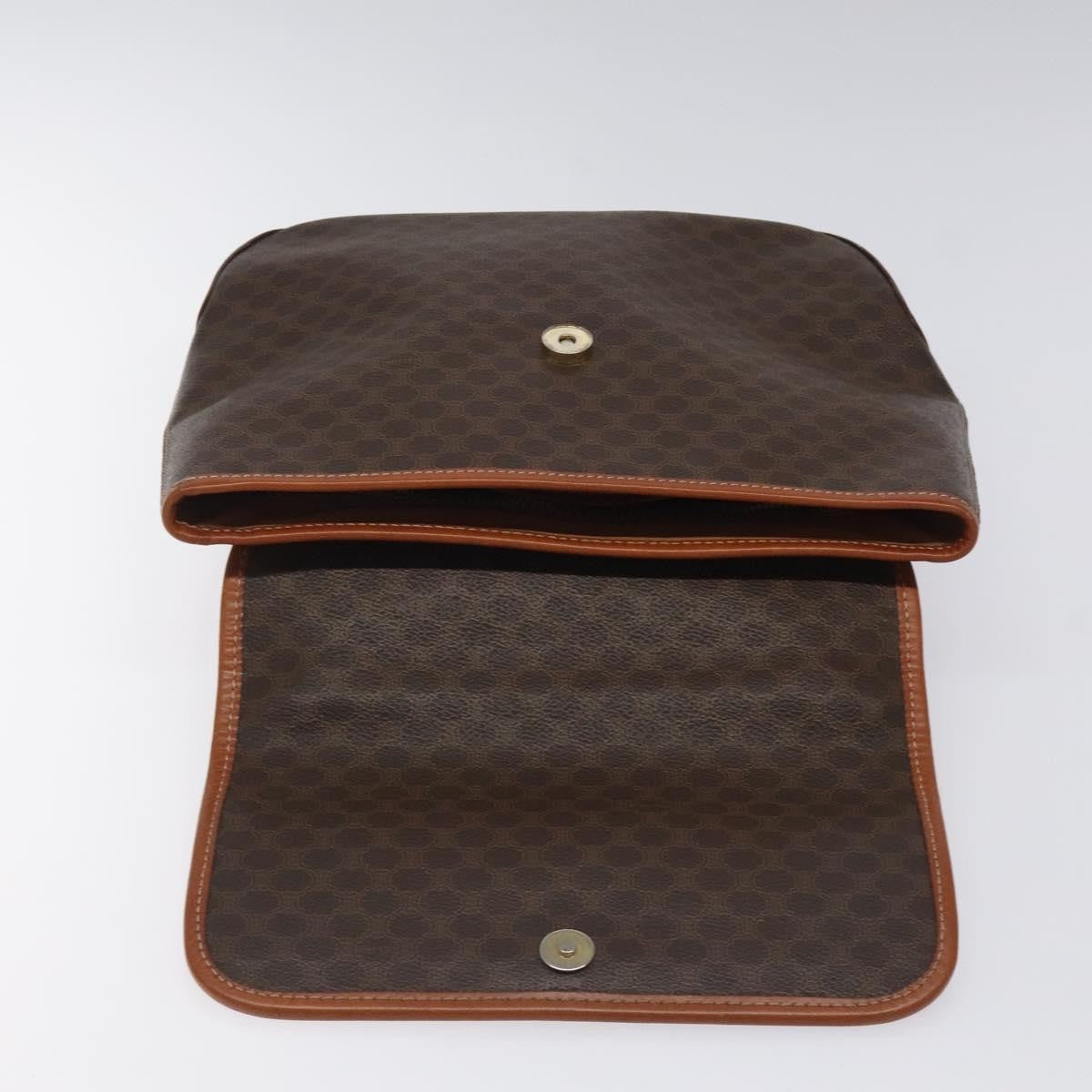 Celine Macadam Handbag Macadam with leather, BROWN, CANVAS, Handbag