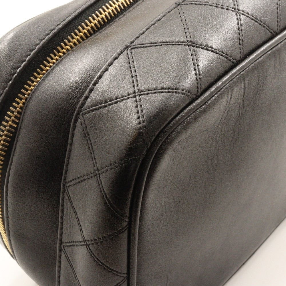Chanel Vanity pouch Leather, BLACK, LEATHER, Toiletry Case