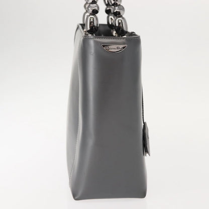 Christian Dior Vintage Handbag Leather, GRAY, LEATHER, Handbag