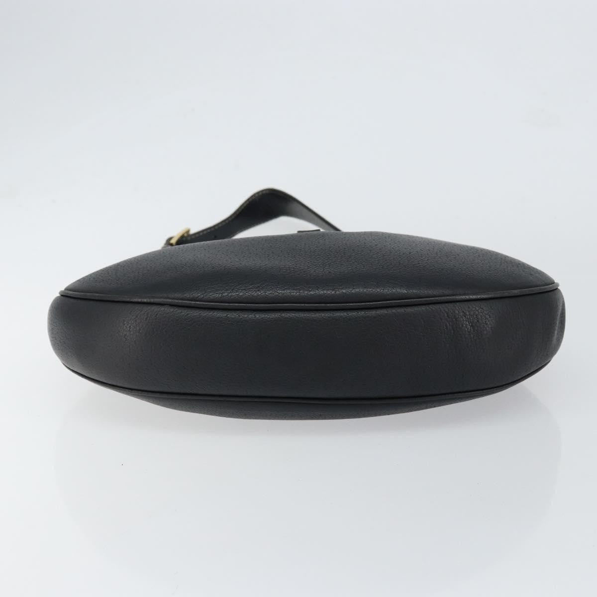 Salvatore Ferragamo Gancini Shoulder Bag Leather, BLACK, LEATHER, Shoulder bag