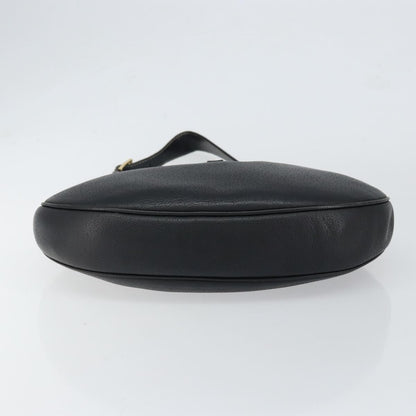 Salvatore Ferragamo Gancini Shoulder Bag Leather, BLACK, LEATHER, Shoulder bag