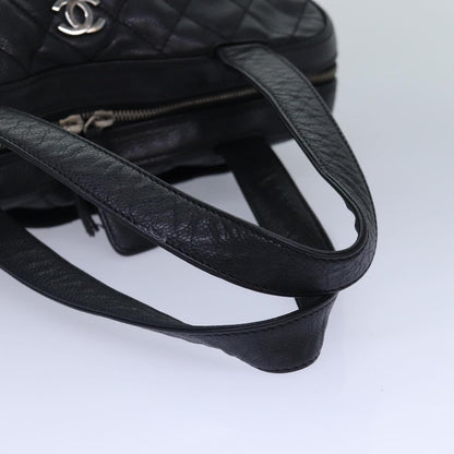 Chanel Vintage CC Zip Around Bowler Bag Quilted Caviar, BLACK, LEATHER, Handbag