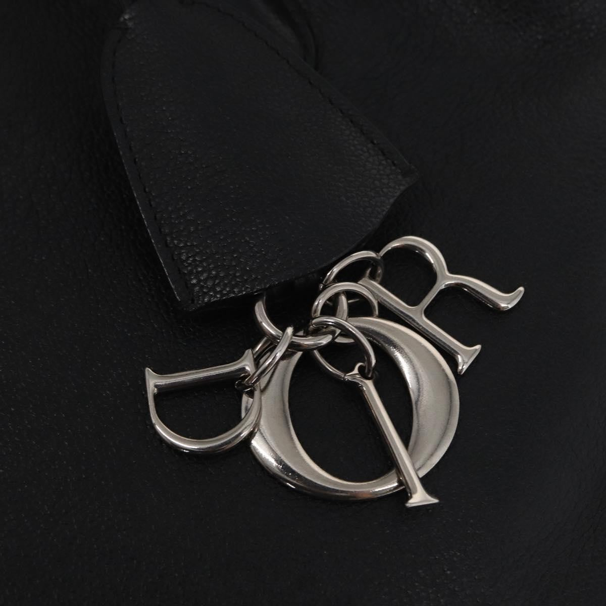 Christian Dior Open Bar Bag Leather, BLACK, LEATHER, Handbag