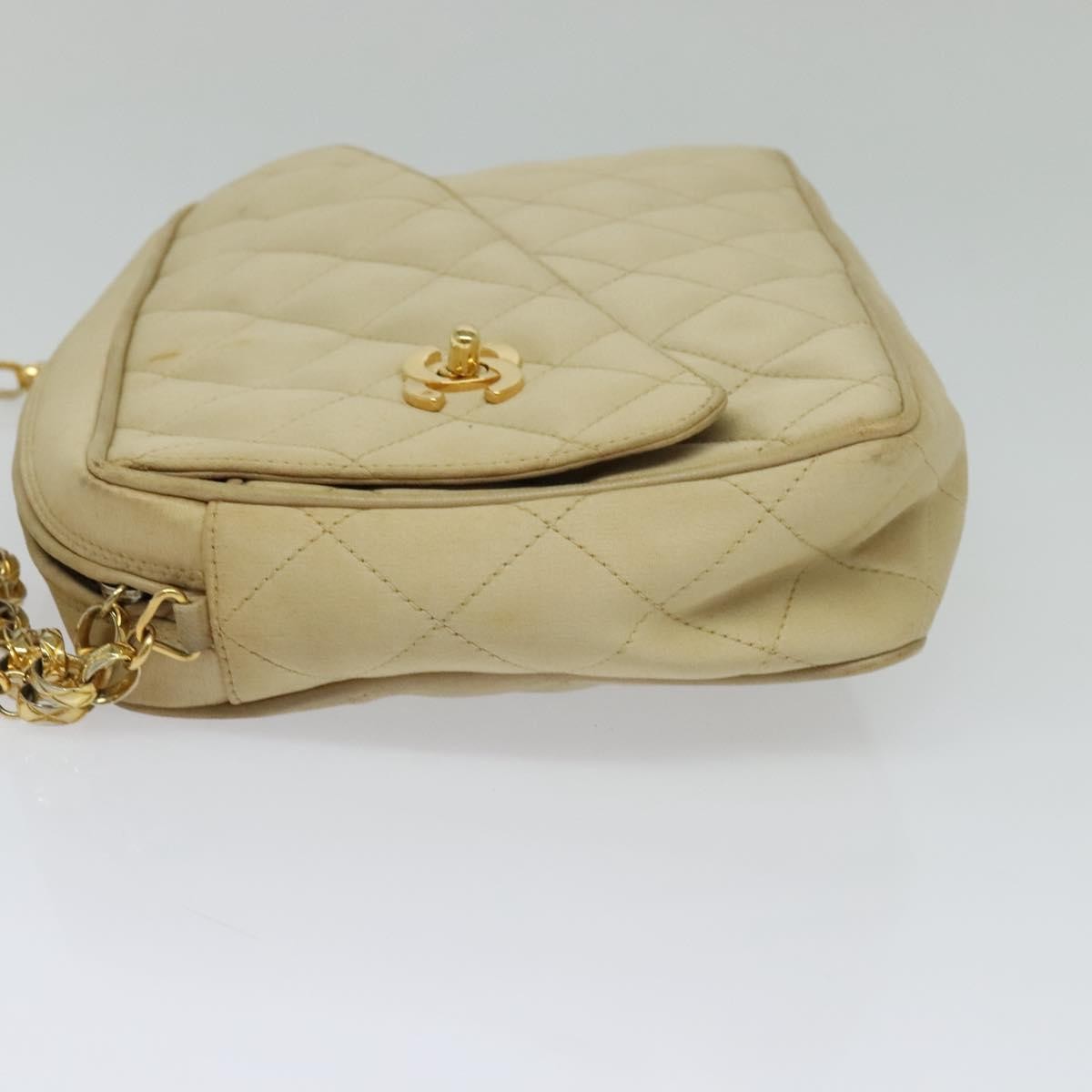 Chanel Vintage Front Pocket Camera Bag Satin, BEIGE, SATIN, Handbag