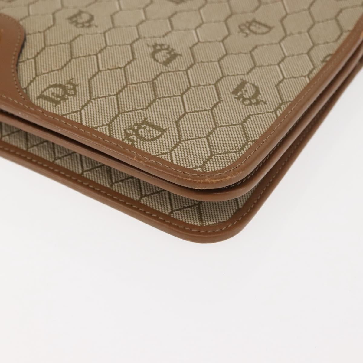 Christian Dior Vintage Honeycomb chain Canvas, BEIGE, CANVAS, Shoulder bag