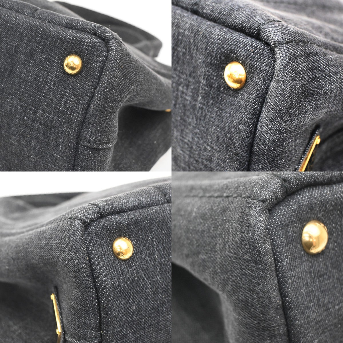 Prada Canapa Convertible Tote Denim, BLACK, DENIM_JEANS, Tote bag