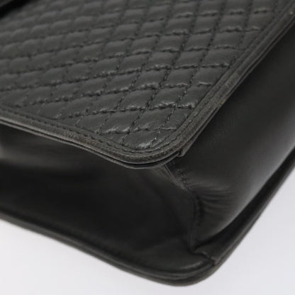 Bally Vintage Handbag Quilted Leather, GRAY, LEATHER, Handbag