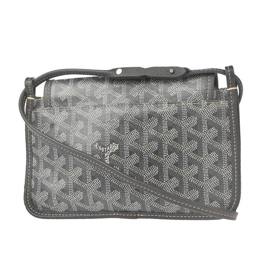 Goyard Plumet Clutch Wallet Coated Canvas, GRAY, CANVAS, Shoulder bag