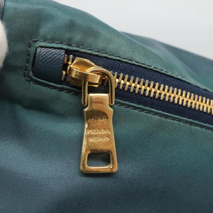 Prada Buckle Messenger Bag Tessuto, GREEN, NYLON, Shoulder bag
