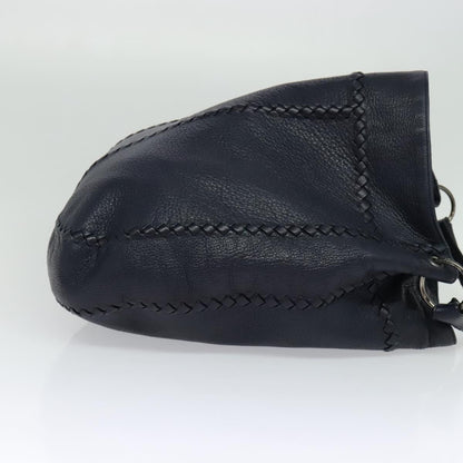 Bottega Veneta Open Hobo Cervo with Intrecciato Detail, NAVY, LEATHER, Shoulder bag