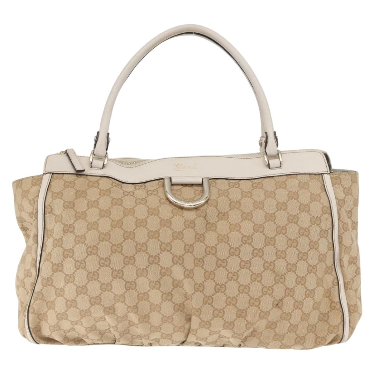 Gucci D Ring Tote GG Canvas, BEIGE, CANVAS, Tote bag