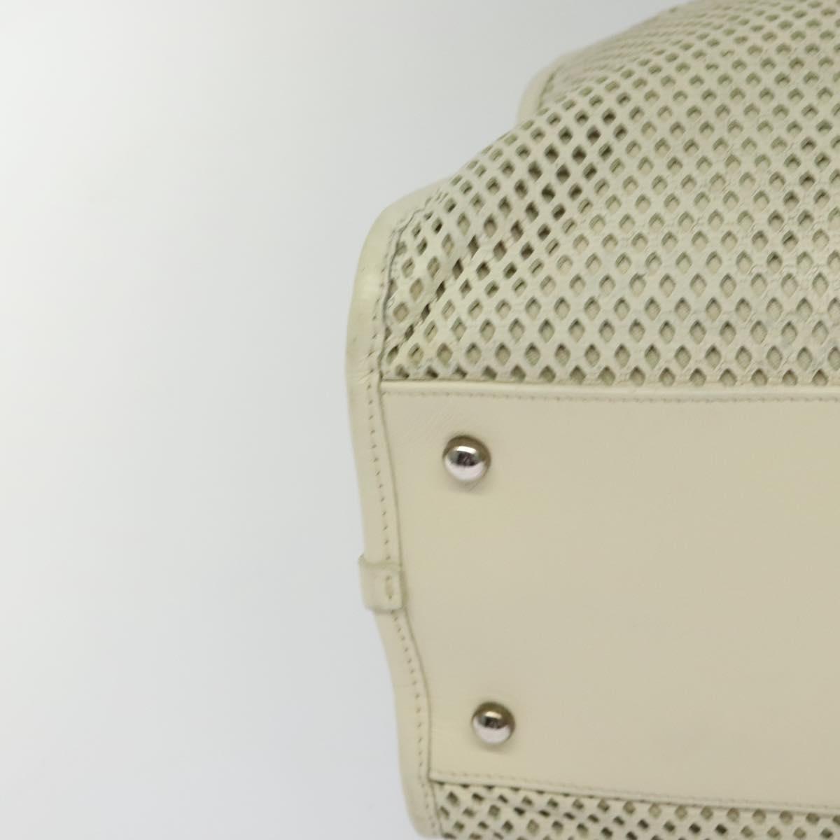 Chanel Deauville Tote Perforated leather, WHITE, LEATHER, Tote bag