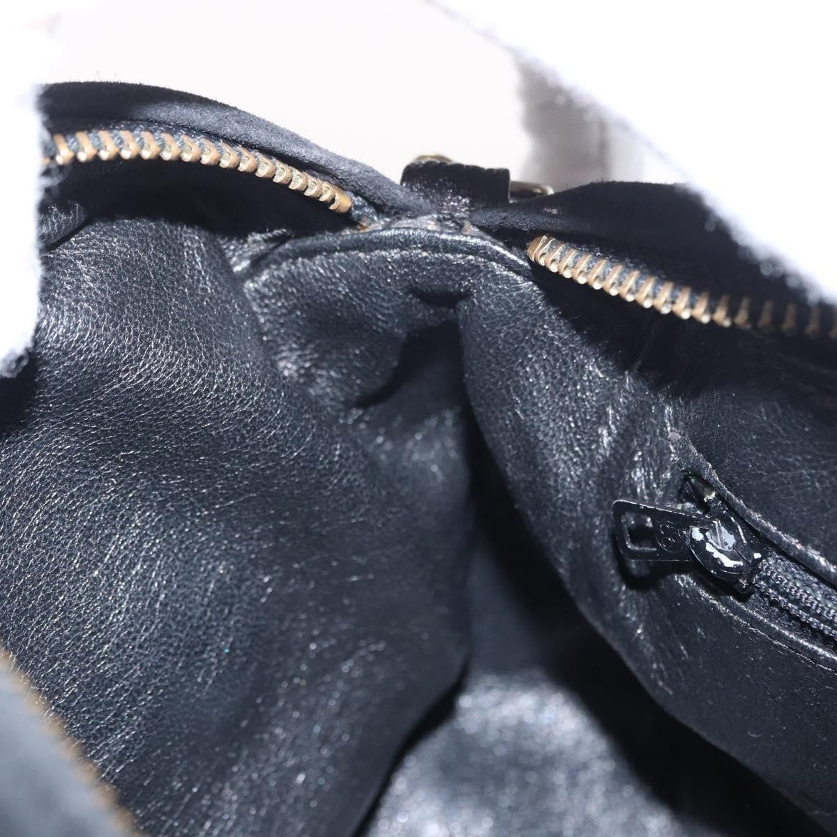 Chanel Vintage Front Pocket Camera Bag Quilted Suede, BLACK, SUEDE, Shoulder bag