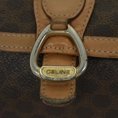 Celine Macadam Shoulder Bag PVC Leather, BROWN, CANVAS, Shoulder bag