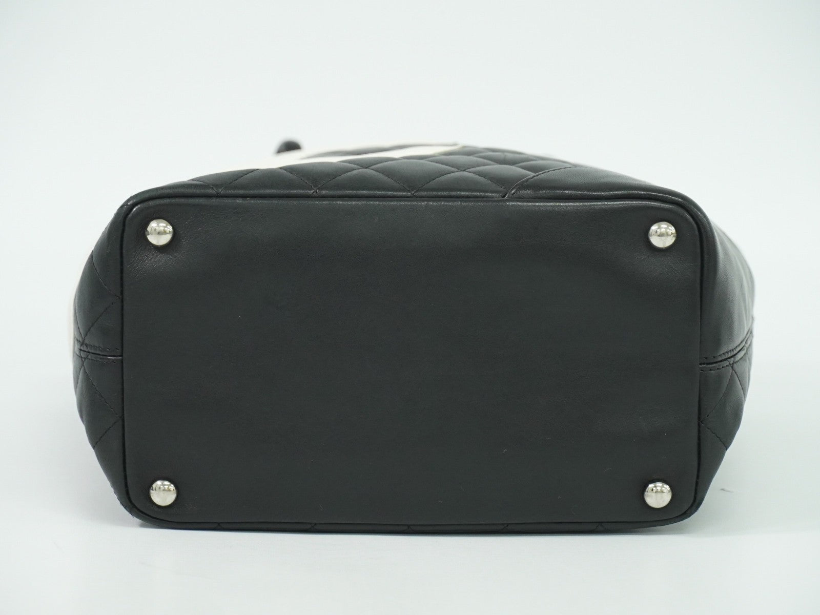 Chanel Cambon Tote Quilted Leather, BLACK, LEATHER, Tote bag