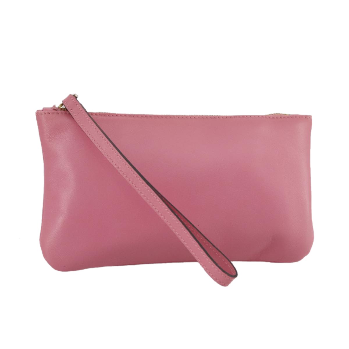 Valentino Garavani Zip Pouch Leather, PINK, LEATHER, Clutche & pouche