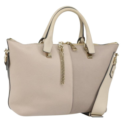 Chloe Bicolor Baylee Satchel Leather, GRAY, LEATHER, Tote bag