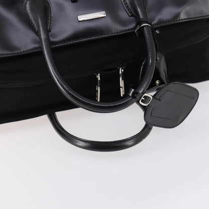 Gucci Travel Boston Bag Leather with Nylon, BLACK, LEATHER, Travel bag