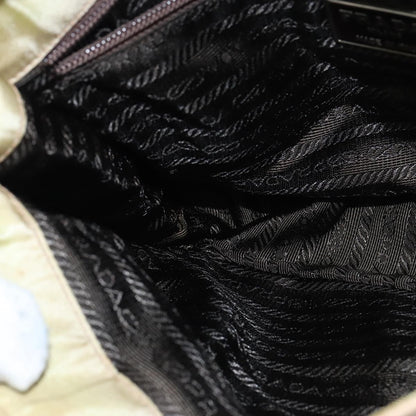 Prada Vintage Shoulder Bag Leather, BEIGE, LEATHER, Shoulder bag