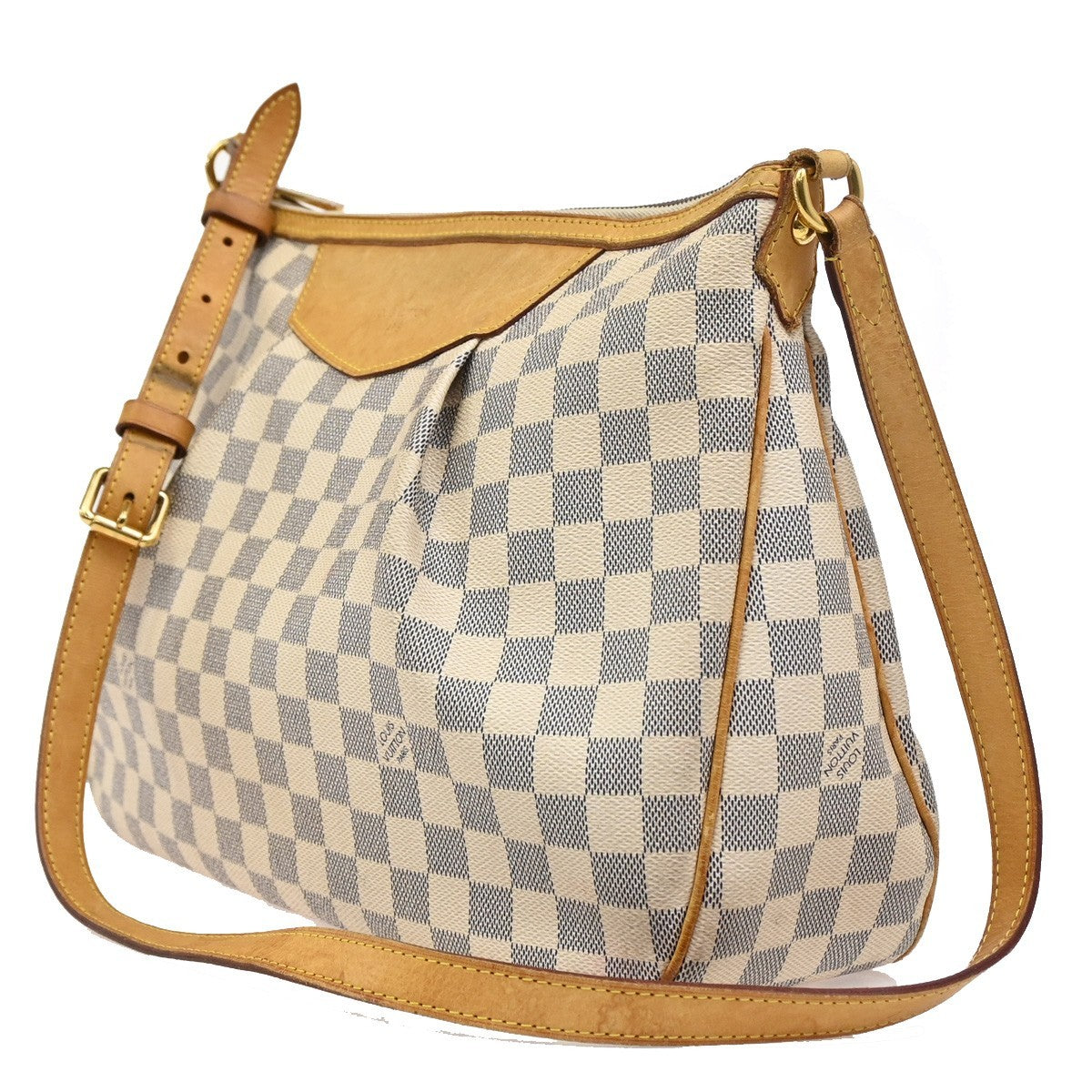 Louis Vuitton Siracusa Handbag Damier, WHITE, CANVAS, Shoulder bag