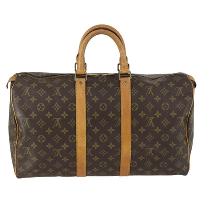 Louis Vuitton Keepall Bag Monogram Canvas, BROWN, CANVAS, Travel bag