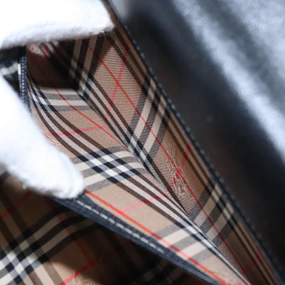 Burberry Vintage Handbag Leather, BLACK, LEATHER, Handbag