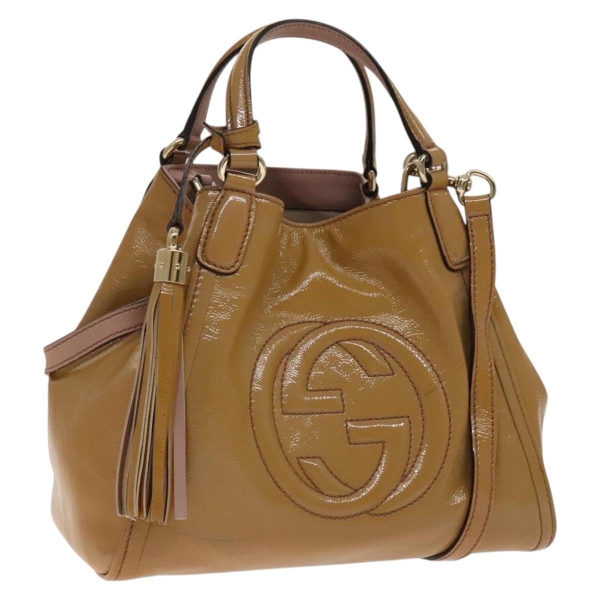 Gucci Soho Convertible Shoulder Bag Leather, BEIGE, LEATHER, Shoulder bag
