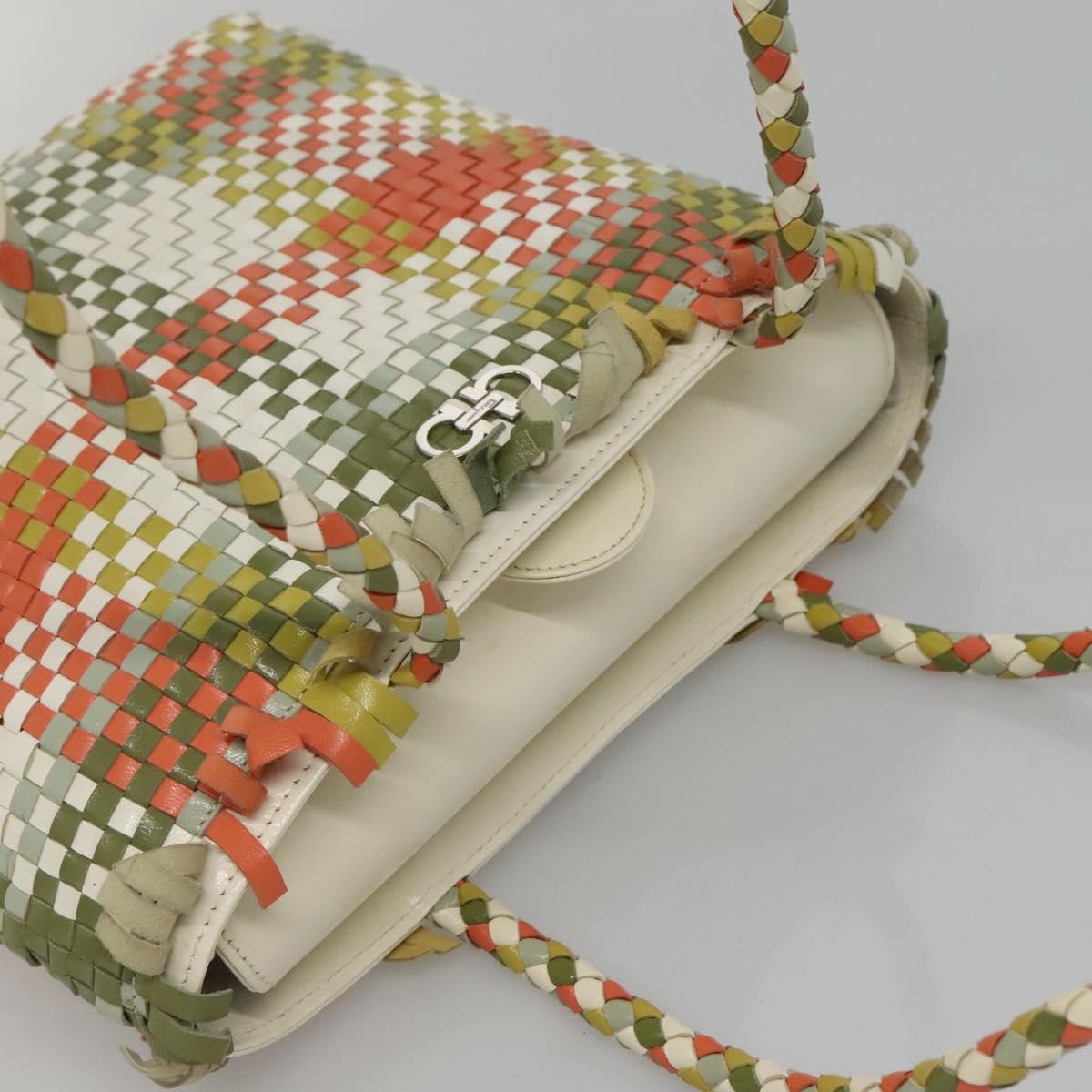 Salvatore Ferragamo Gancini Shoulder Bag Leather, GREEN, LEATHER, Shoulder bag