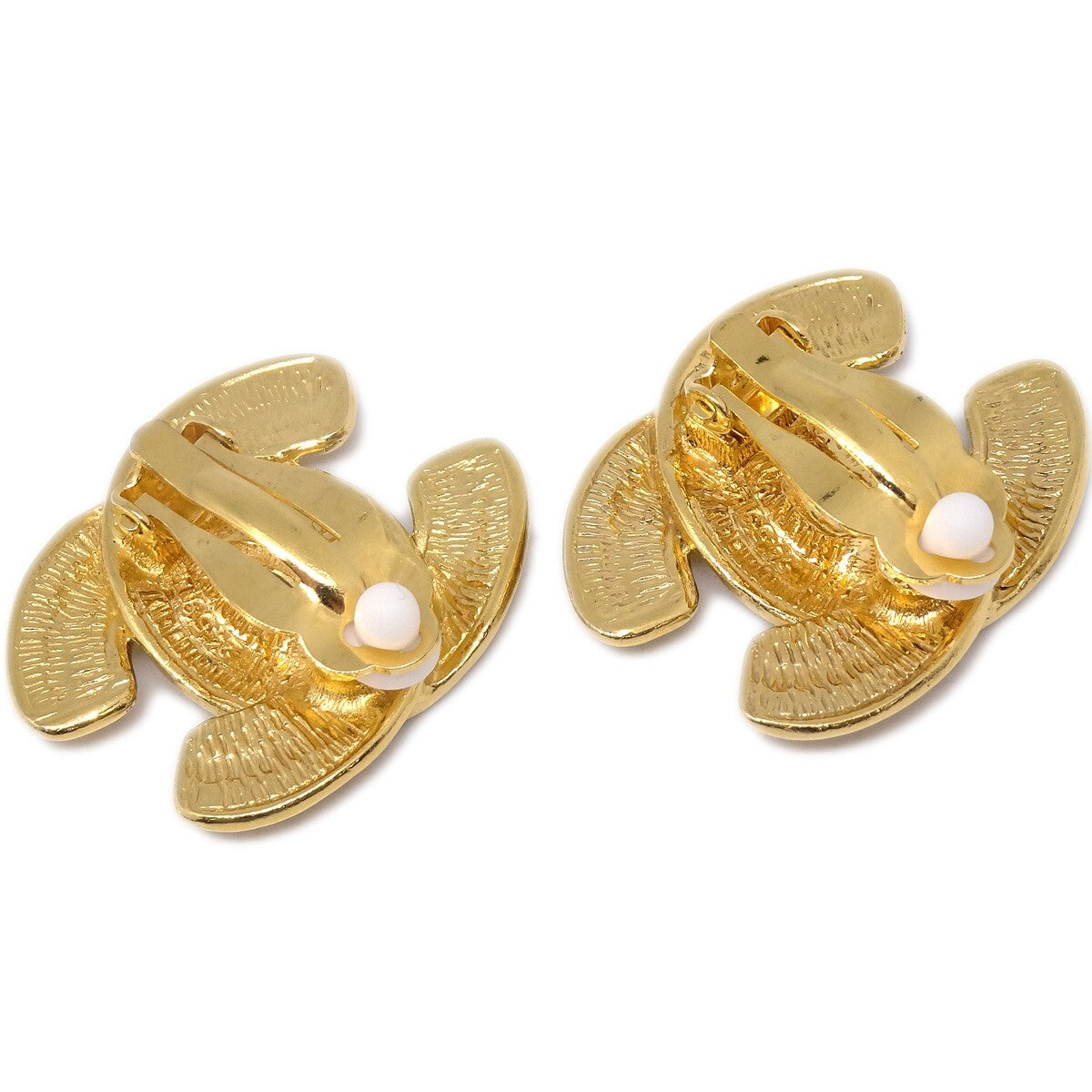 Chanel CC Clip-On Earrings Quilted Metal, GOLD, GOLD_PLATED, Earrings