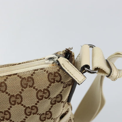 Gucci Zip Messenger GG Canvas with Perforated Leather, BEIGE, CANVAS, Shoulder bag