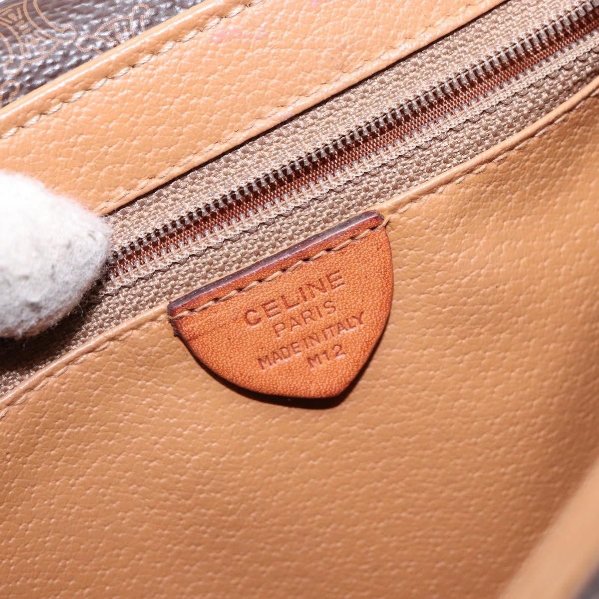 Celine Macadam Shoulder Bag PVC Leather, BROWN, CANVAS, Shoulder bag