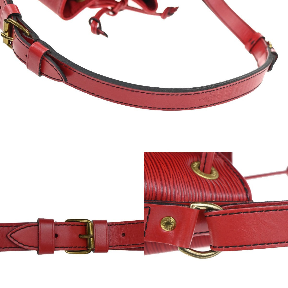Louis Vuitton Petit Noe Handbag Epi Leather, RED, LEATHER, Shoulder bag
