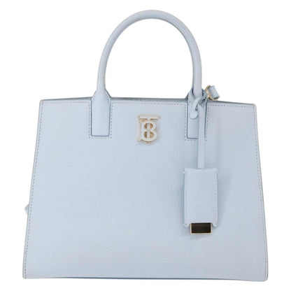 Burberry Frances Tote Leather, BLUE, LEATHER, Handbag